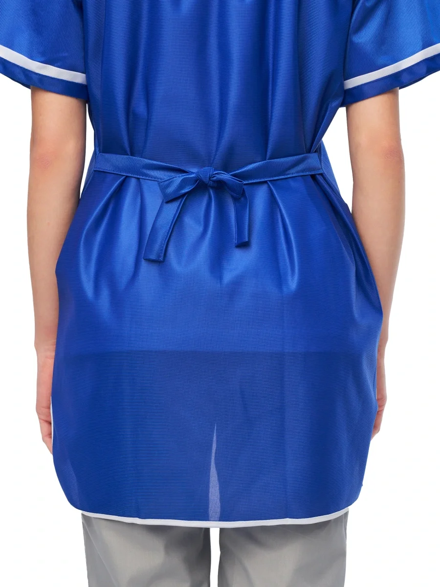 Халат женский нейлоновый (кор. рукав) васильковый - фото 2