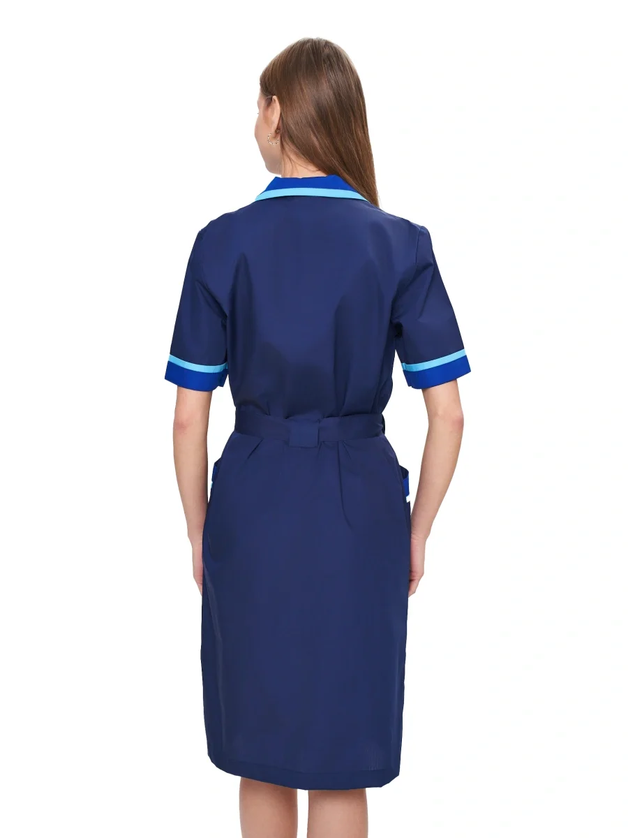 Халат женский "Прибой" цвет т.синий/васильковый/голубой - фото 3