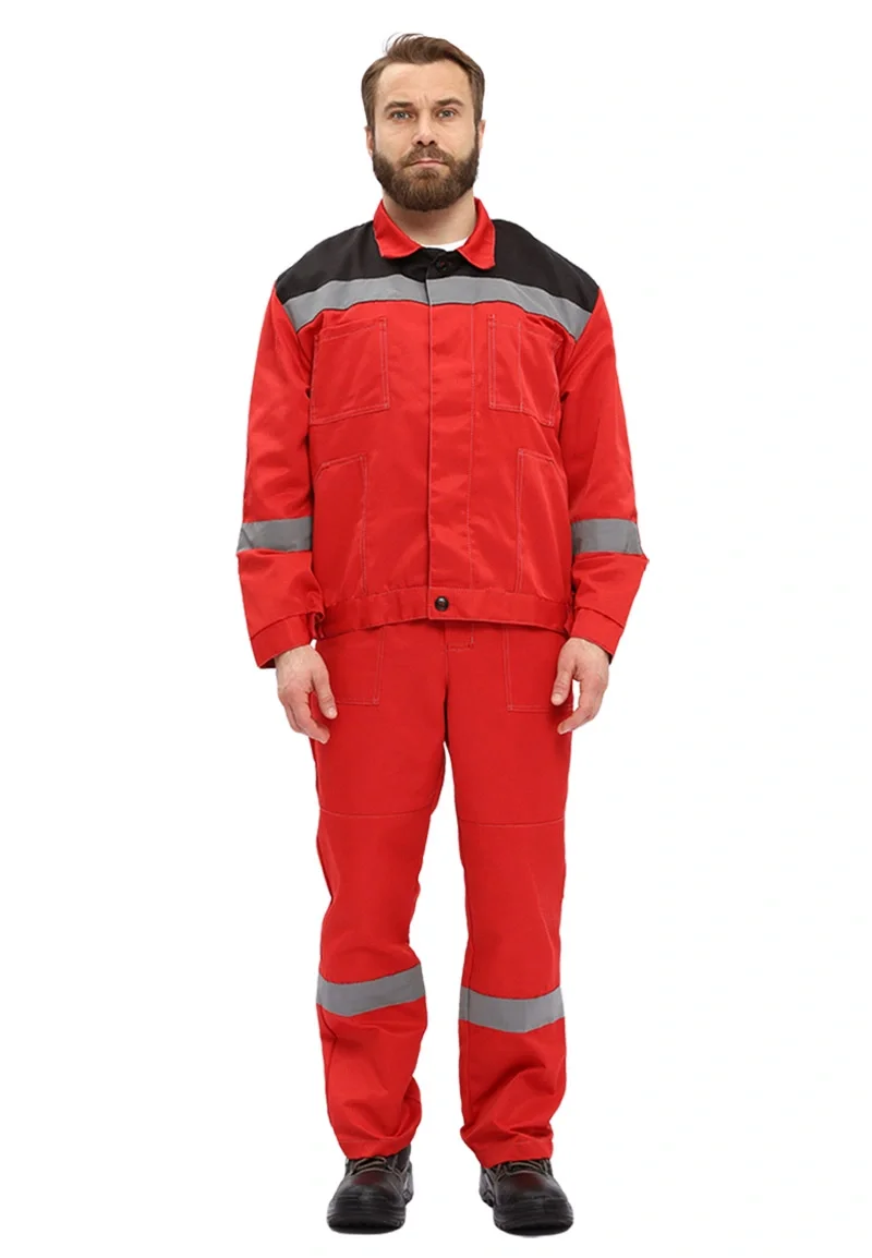 Костюм рабочий "Легион" красный/черный - фото 2