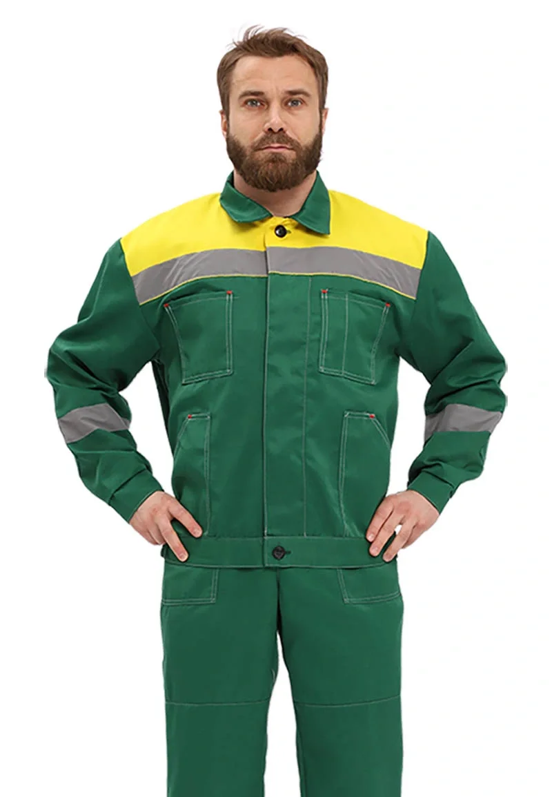 Костюм рабочий "Легион" т.зеленый/желтый - фото 1