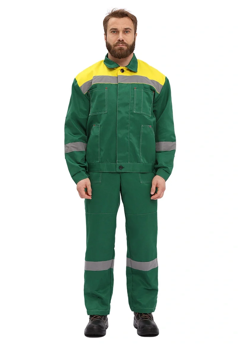 Костюм рабочий "Легион" т.зеленый/желтый - фото 2