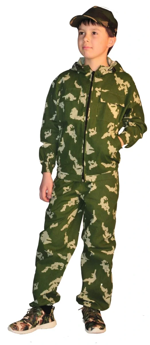 Костюм детский "Маскхалат-ХЛОПОК" тк.бязь, пл.140гр., кмф "Березка" РАСПРОДАЖА 20% - фото 1