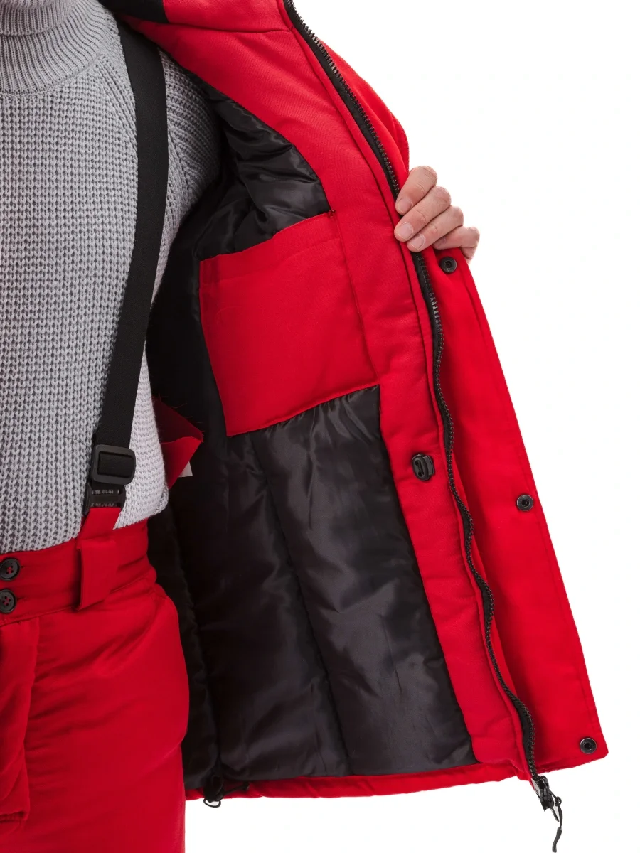 Костюм зимний "ЗИМНИК" куртка/брюки, цвет: красный/черный - фото 14