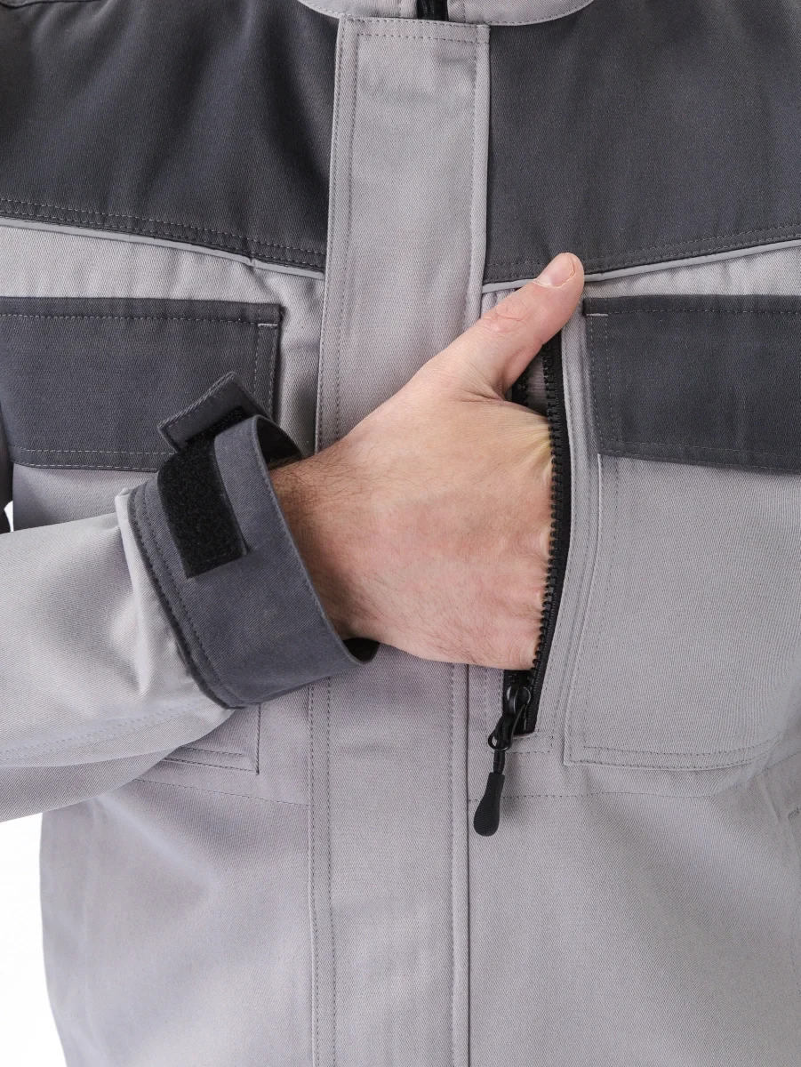 Костюм "НОВАТОР" куртка/полукомбинезон, цвет: СВ.СЕРЫЙ/Т.СЕРЫЙ - фото 8