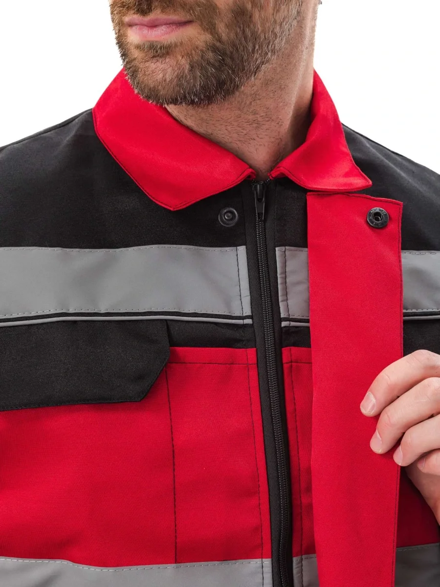 Костюм "РЕСПЕКТ" куртка/полукомб. цвет: КРАСНЫЙ/ЧЕРНЫЙ - фото 6