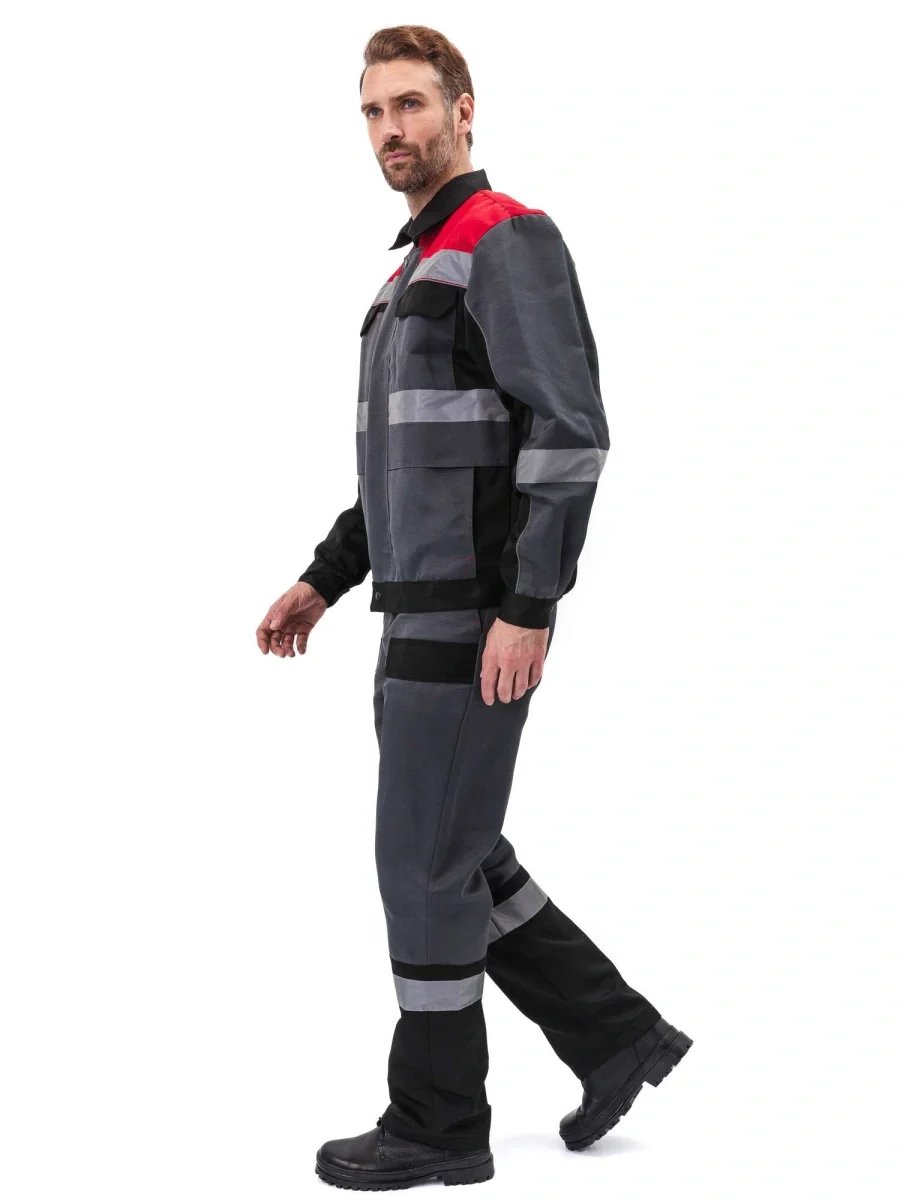 Костюм "РЕСПЕКТ" куртка/полукомб. цвет: СЕРЫЙ/ЧЕРНЫЙ - фото 4