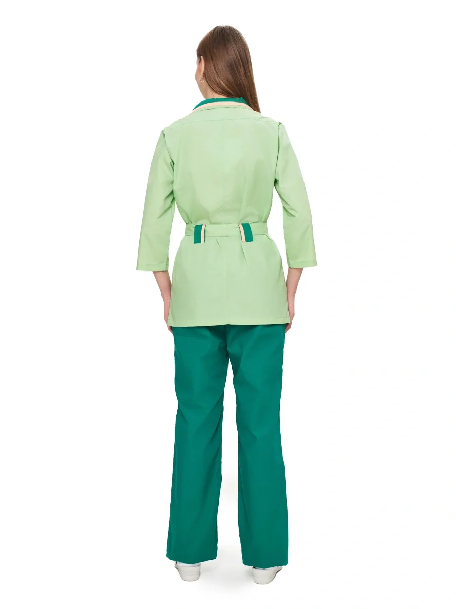 Костюм женский "Капель" т-зеленый с салатовым и бежевым АКЦИОННАЯ ЦЕНА -20% ДО 30.11.2025 - фото 6