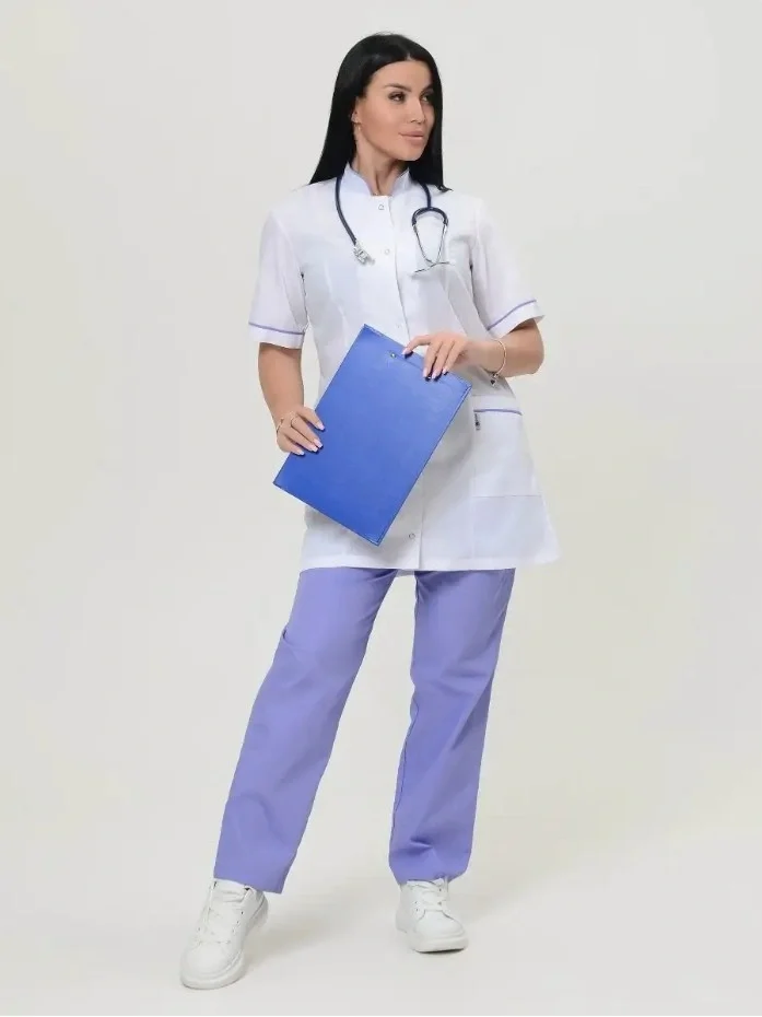 Костюм женский "Лея" белый с сиреневым - фото 10