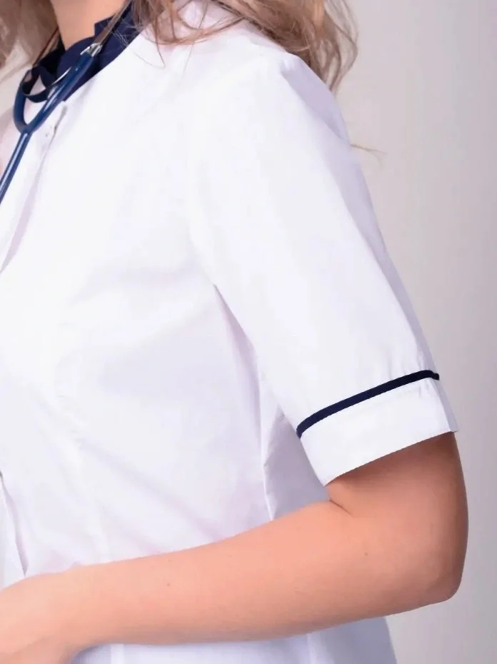 Костюм женский "Лея" белый с т.-синим - фото 16