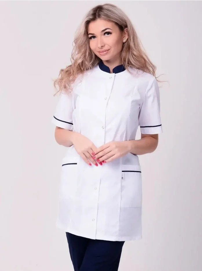 Костюм женский "Лея" белый с т.-синим - фото 7