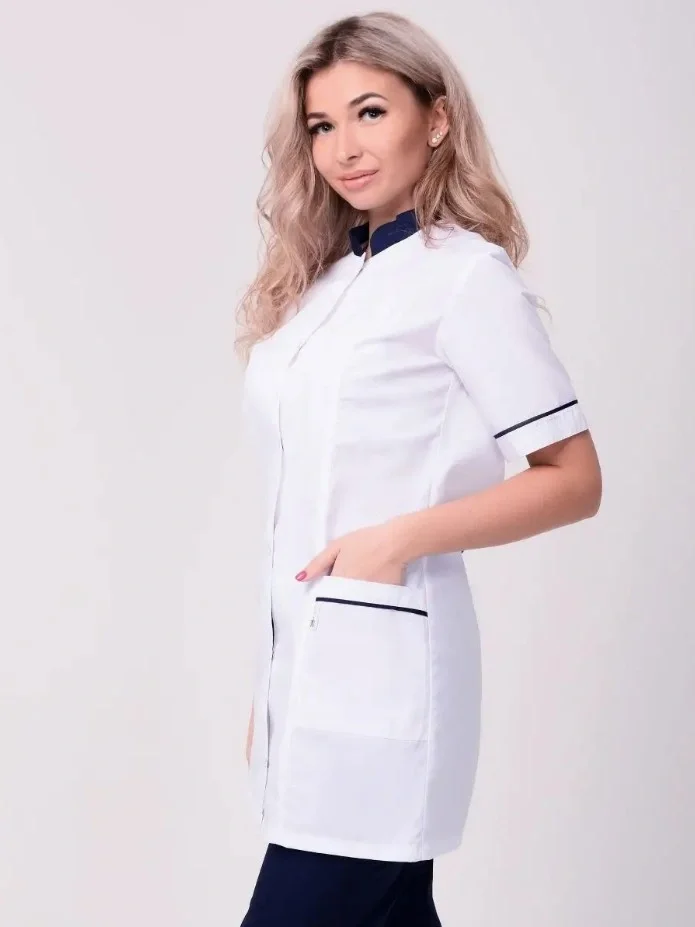 Костюм женский "Лея" белый с т.-синим - фото 8