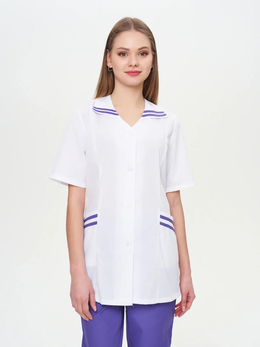 Костюм женский "Сфера" белый с лиловым СКИДКА 20% - фото 1