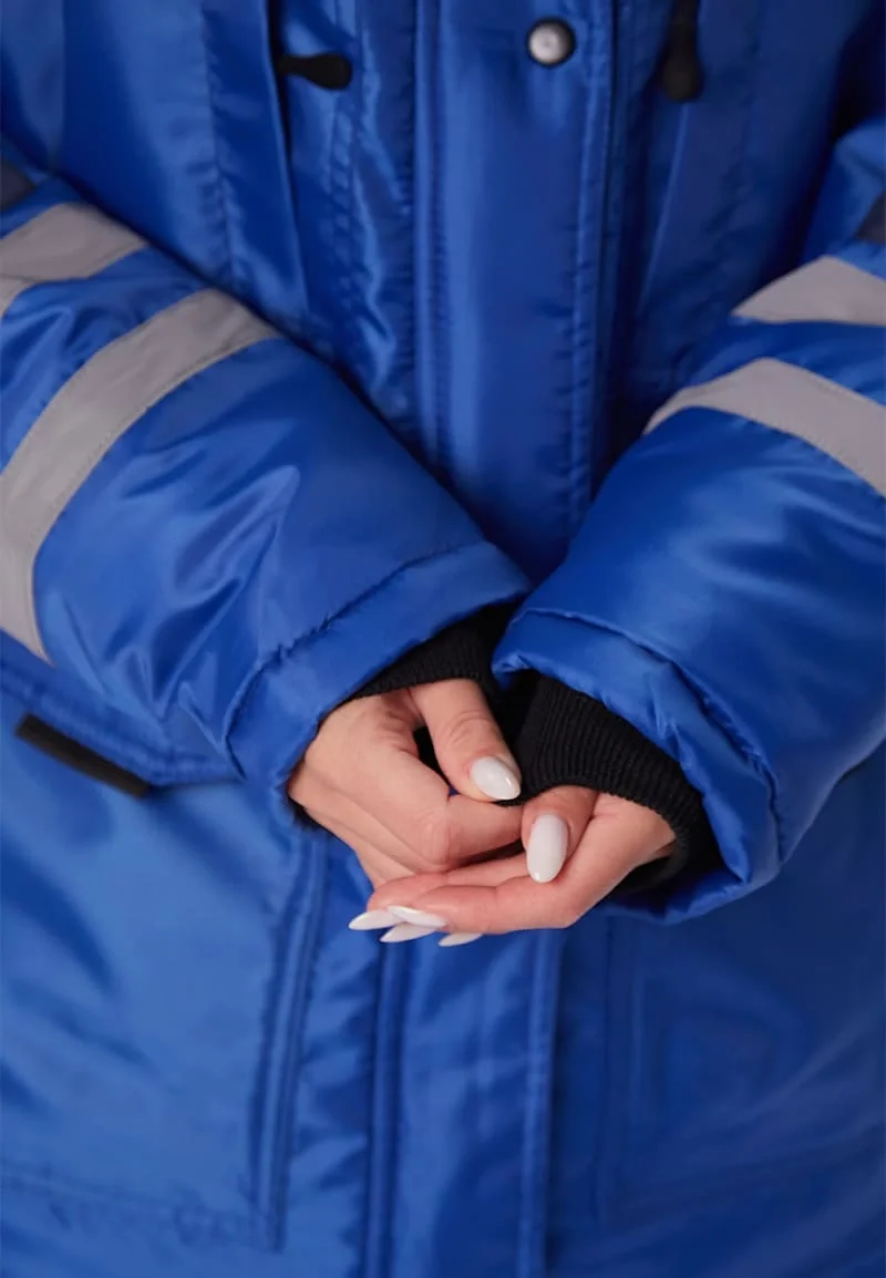 Костюм ЖЕНСКИЙ зимний "ЗИМНИК" куртка/полукомб. цвет: василек/т.синий - фото 7