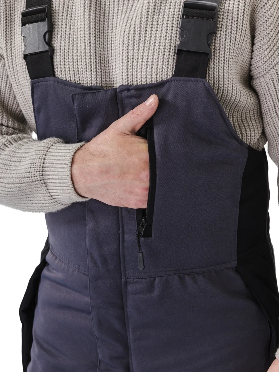 Костюм зимний "БУРАН" куртка/полукомб. цвет:Т.СЕРЫЙ/ЧЕРНЫЙ - фото 11