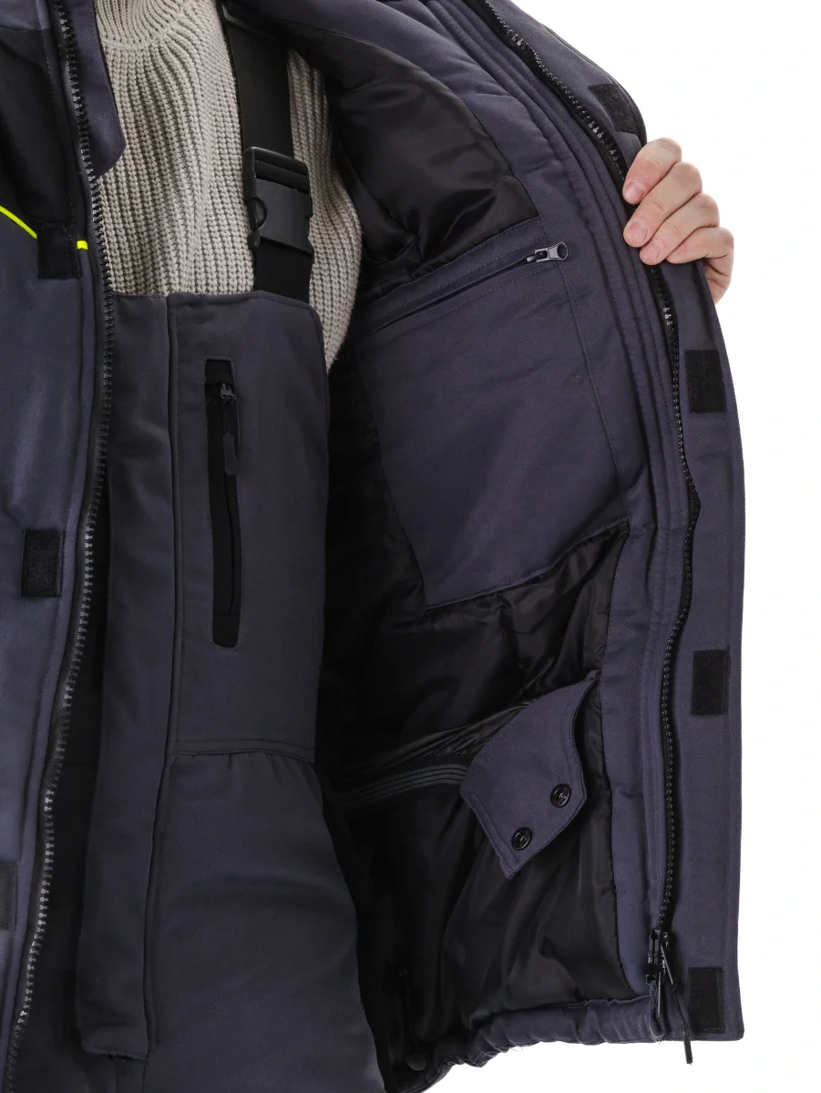 Костюм зимний "БУРАН" куртка/полукомб. цвет:Т.СЕРЫЙ/ЧЕРНЫЙ - фото 12