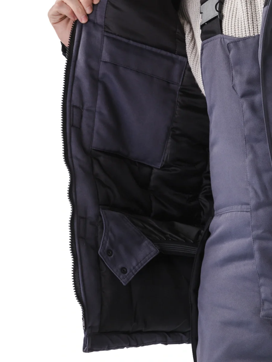 Костюм зимний "БУРАН" куртка/полукомб. цвет:Т.СЕРЫЙ/ЧЕРНЫЙ - фото 13