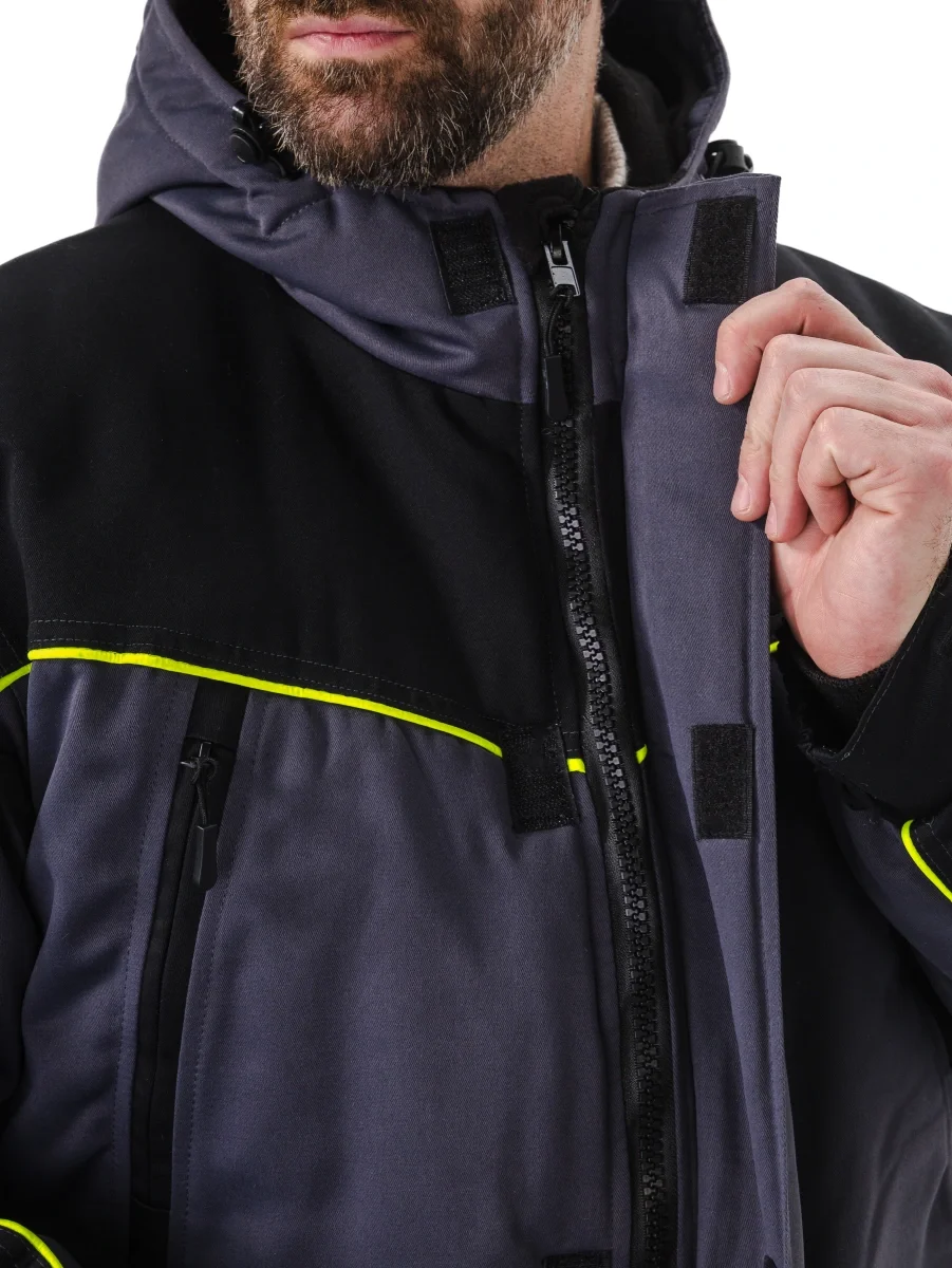 Костюм зимний "БУРАН" куртка/полукомб. цвет:Т.СЕРЫЙ/ЧЕРНЫЙ - фото 18