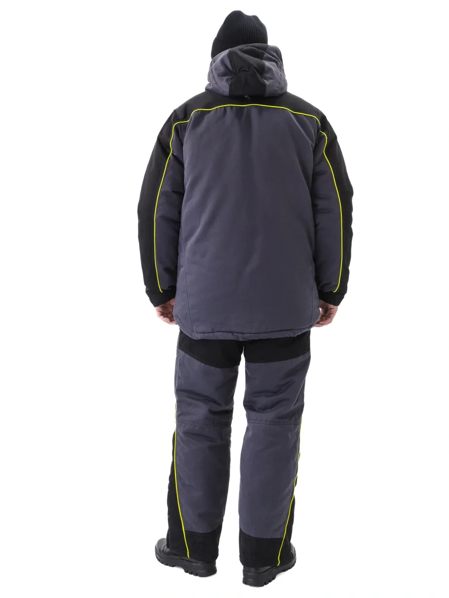 Костюм зимний "БУРАН" куртка/полукомб. цвет:Т.СЕРЫЙ/ЧЕРНЫЙ - фото 6