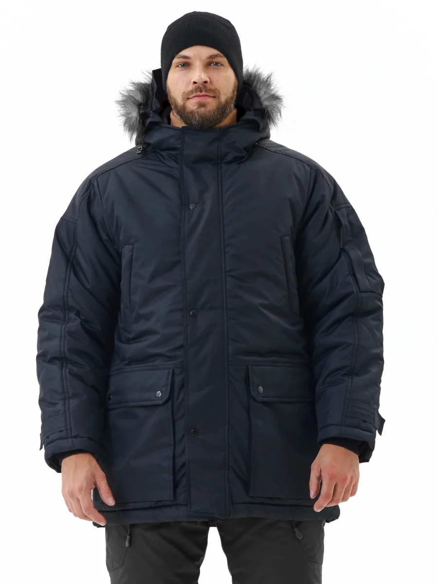 Куртка зимняя удлиненная "АЛЯСКА", цвет: черный - фото 1