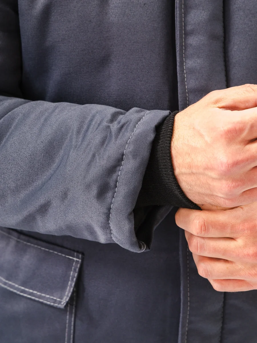 Куртка зимняя "УРАЛ" цвет: т.серый/красный - фото 2