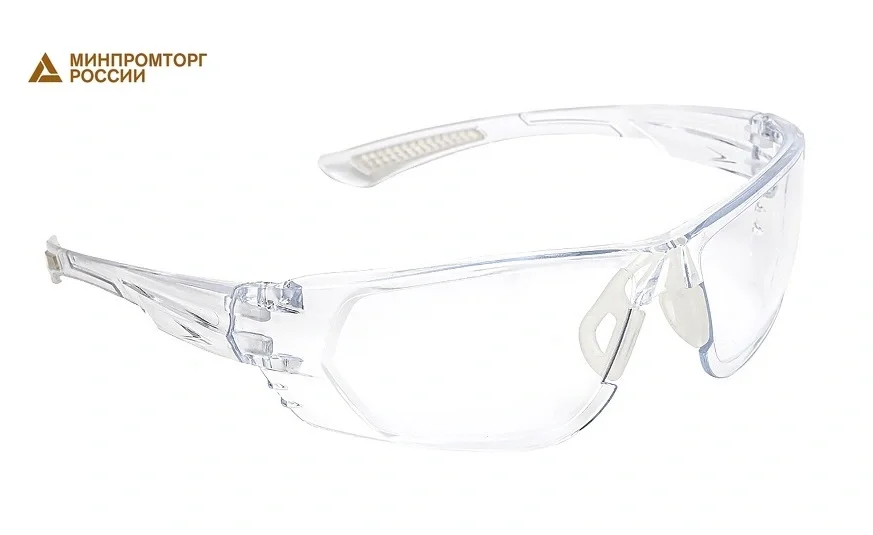 Очки защитные открытые поликарбонатные ЕЛАНПЛАСТ ИДЕАЛ прозрачные (ОЧК101) - фото 1