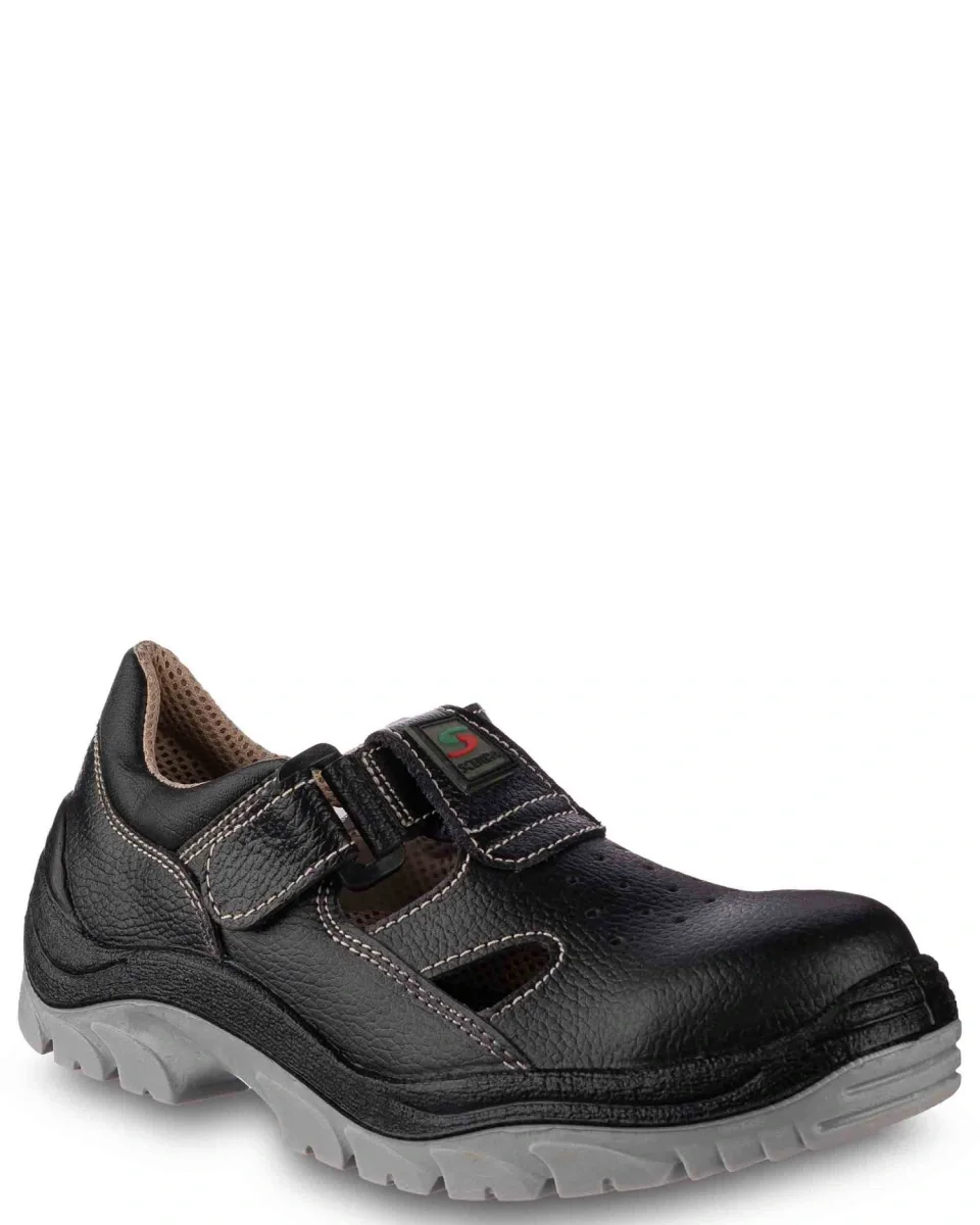 Полуботинки кожаные с перфорацией РЕДГРЕЙ ПУ/ТПУ, металлический подносок - фото 1