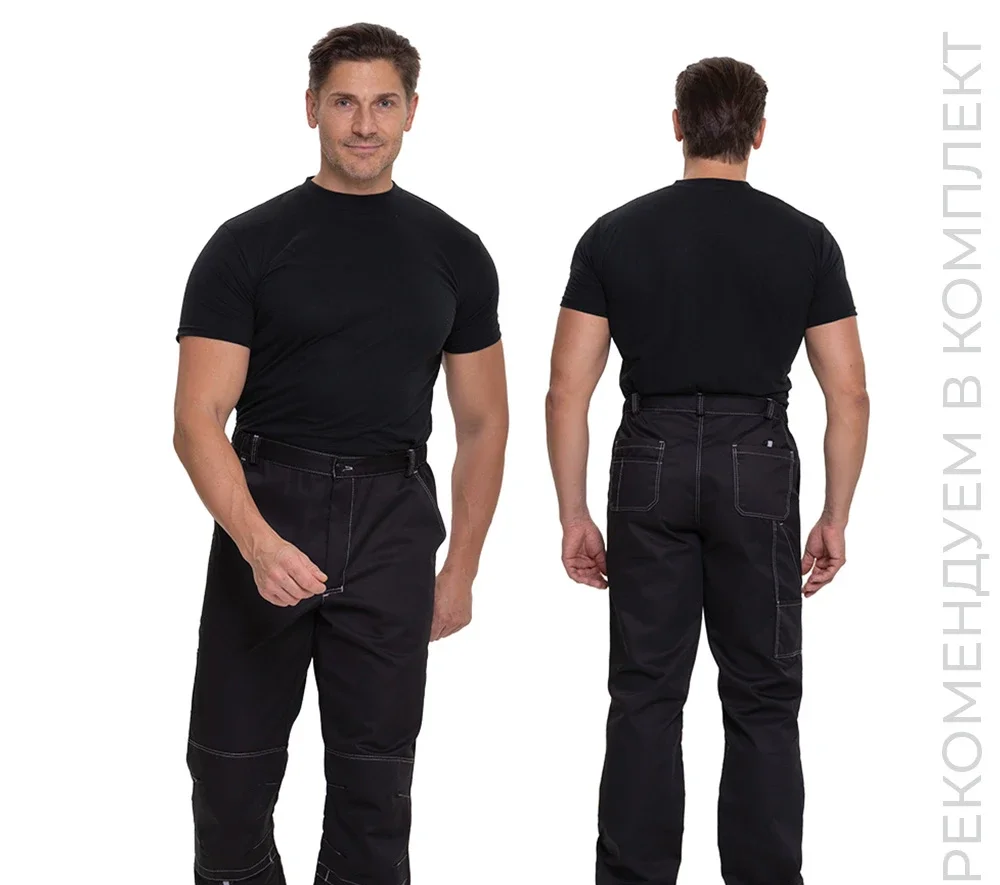 Брюки мужские "Люкс" чёрные модернизированного покроя с усиленными карманами - фото 1