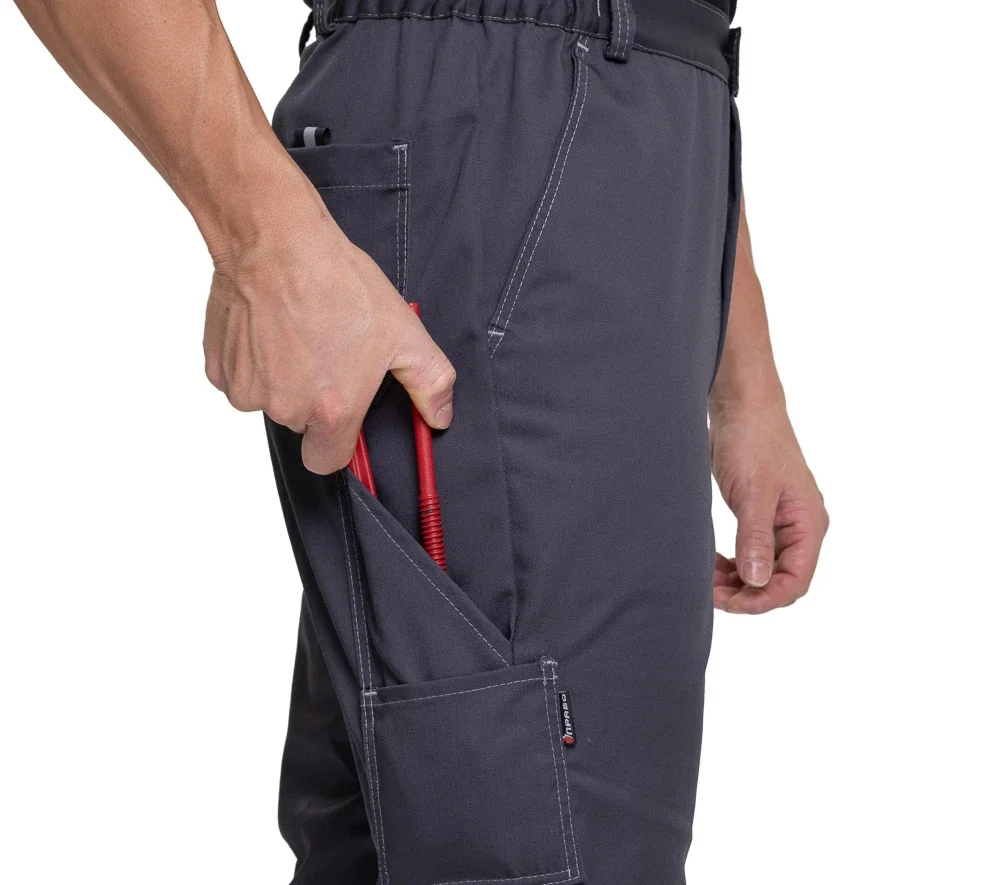 Брюки мужские "Люкс" серые модернизированного покроя с усиленными карманами - фото 7