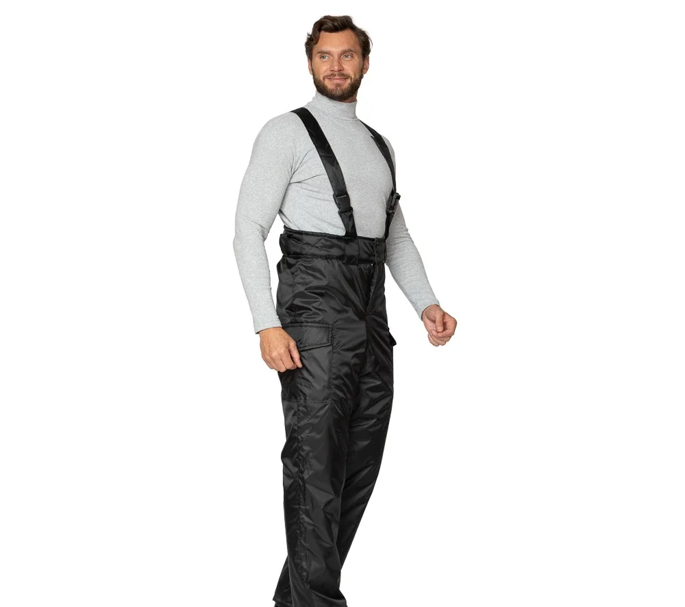 Брюки мужские утеплённые "Альфа" со съемными бретелями на фастексах чёрные - фото 4