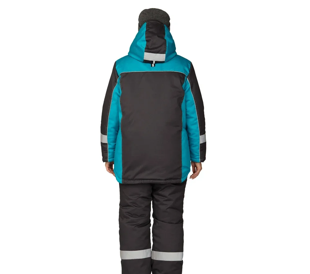 Брюки женские утеплённые "Бренд" тёмно-серые - фото 10