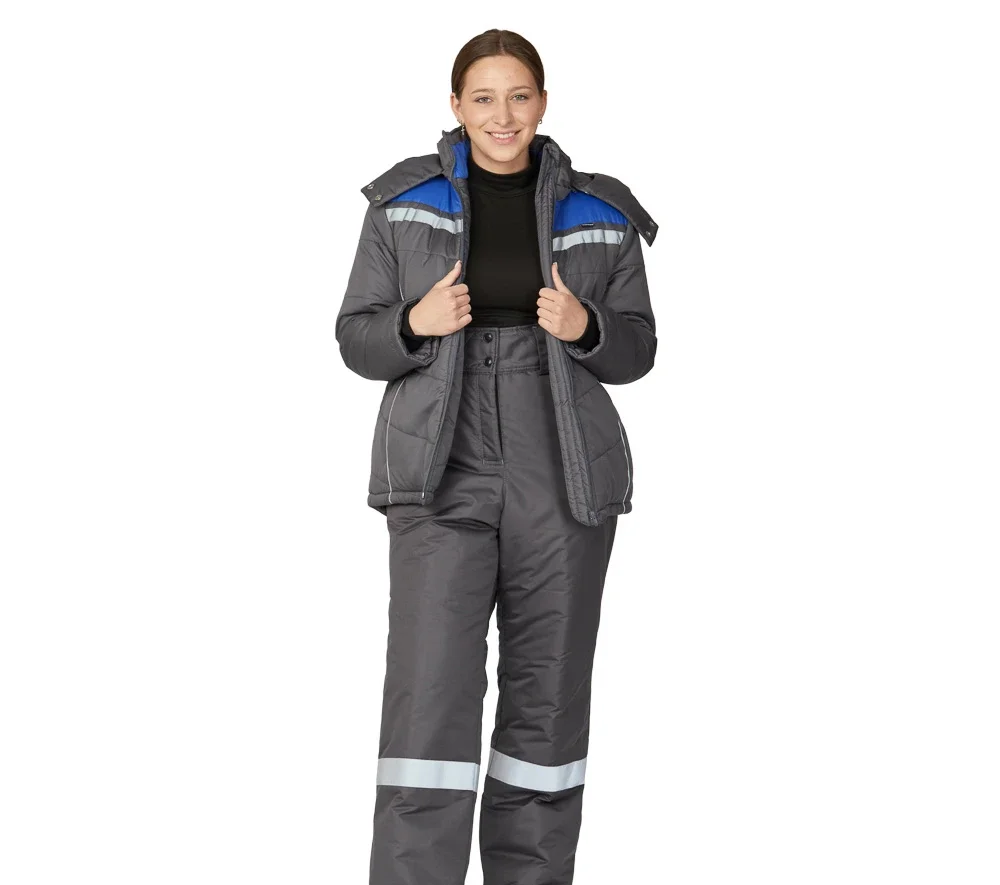 Брюки женские утеплённые "Онега" серые - фото 10