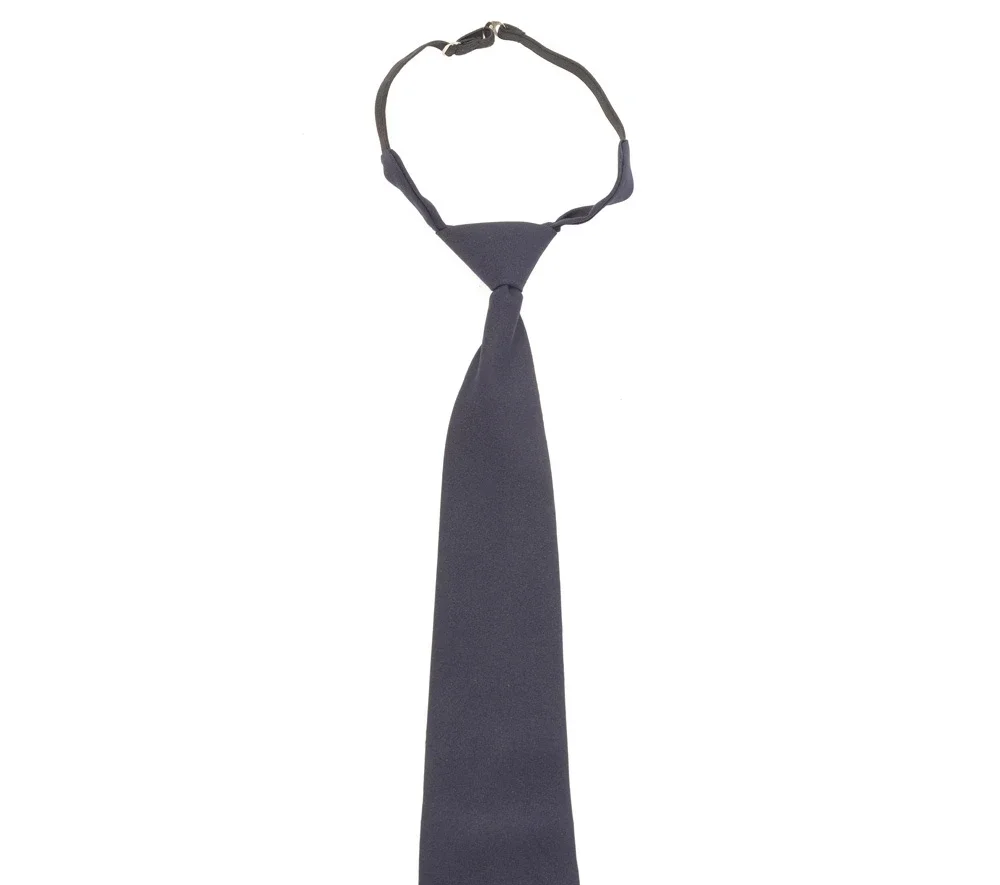 Галстук форменный на мягкой резинке с регулируемой длиной синий - фото 1