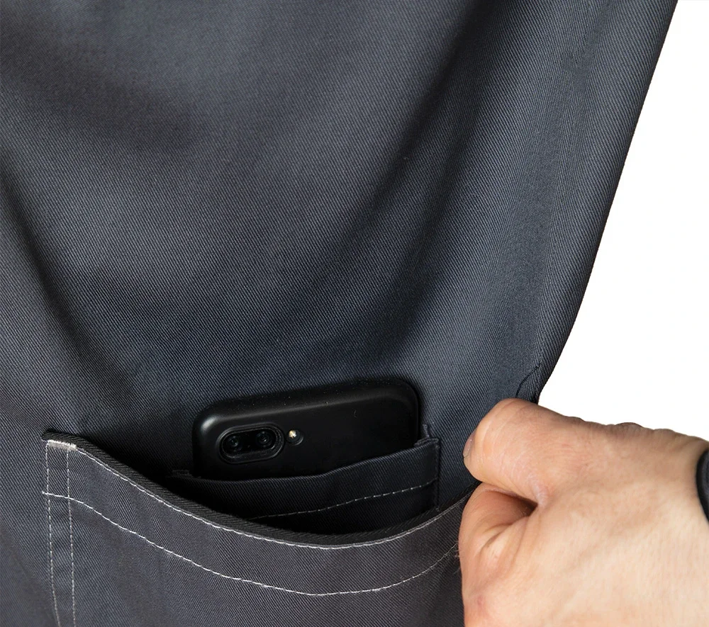 Халат мужской "Бренд 2020" серый/чёрный - фото 6