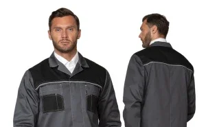 Халат мужской "Бренд 2020" серый/чёрный - фото 9