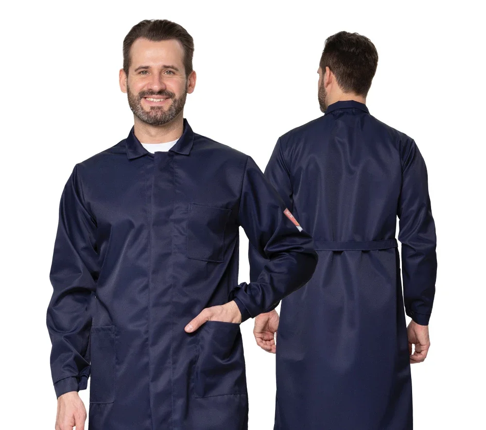 Халат кислотощелочестойкий (КЩС) мужской синий - фото 1