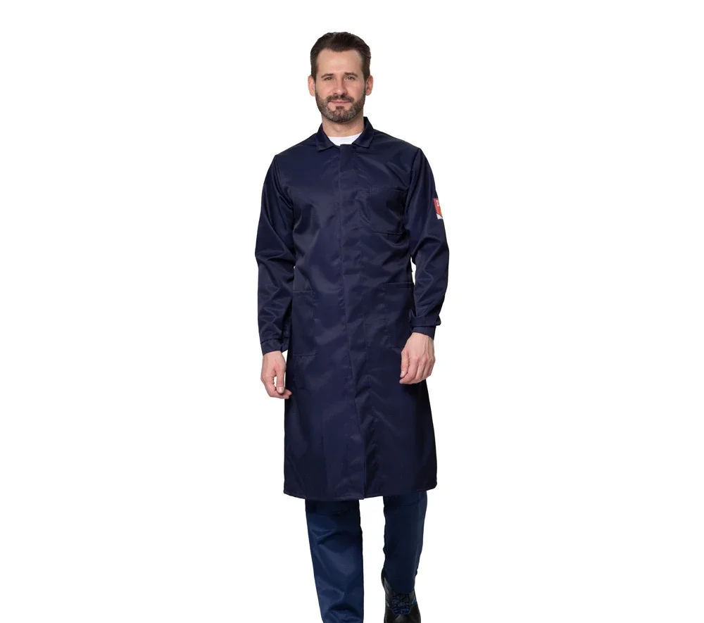 Халат кислотощелочестойкий (КЩС) мужской синий - фото 3