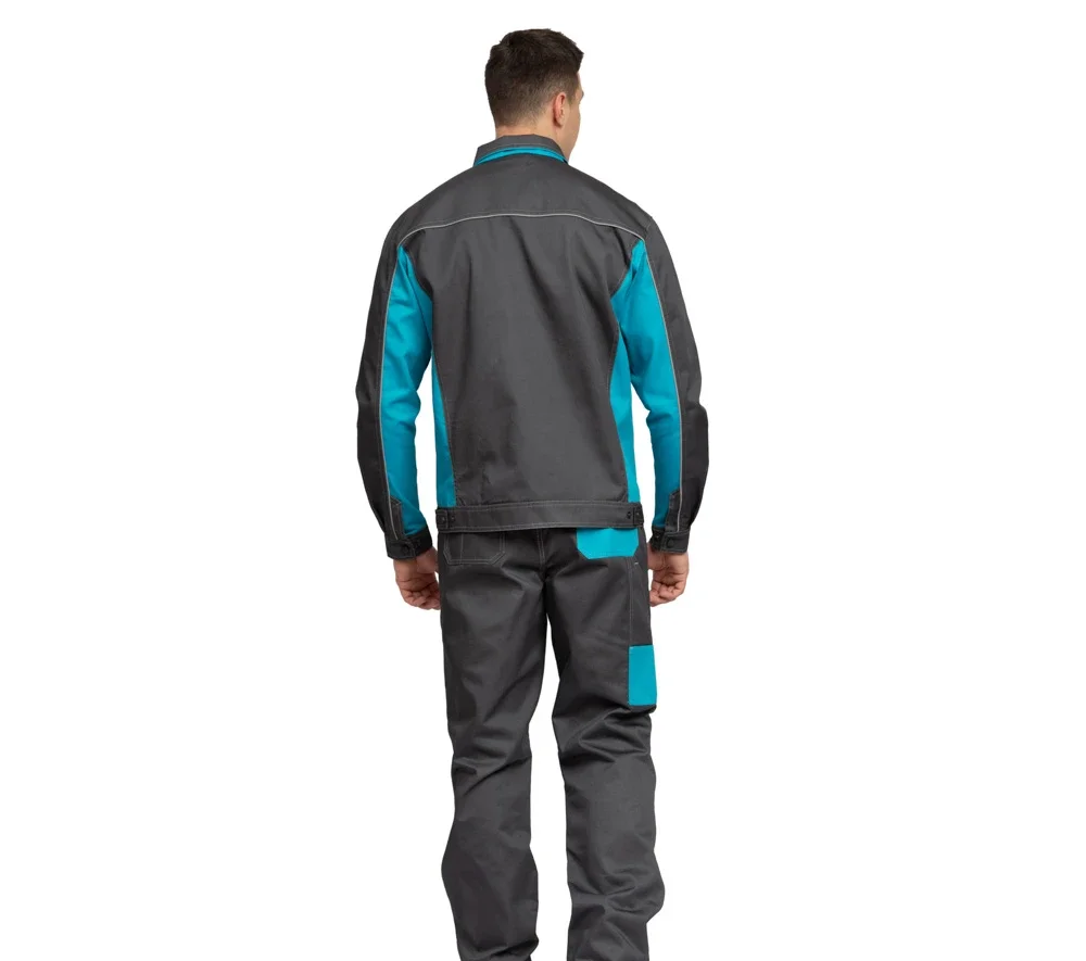 Костюм мужской "Бренд 1 2020" серый/бирюза (куртка и брюки) - фото 3