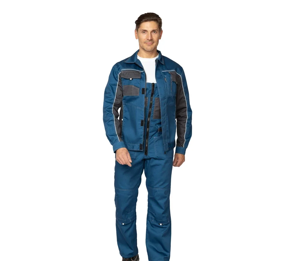 Костюм мужской "Бренд 2 2020" синий/тёмно-серый (куртка и полукомбинезон) - фото 6