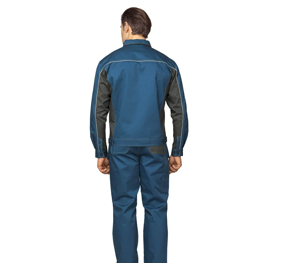 Костюм мужской "Бренд 2 2020" синий/тёмно-серый (куртка и полукомбинезон) - фото 8