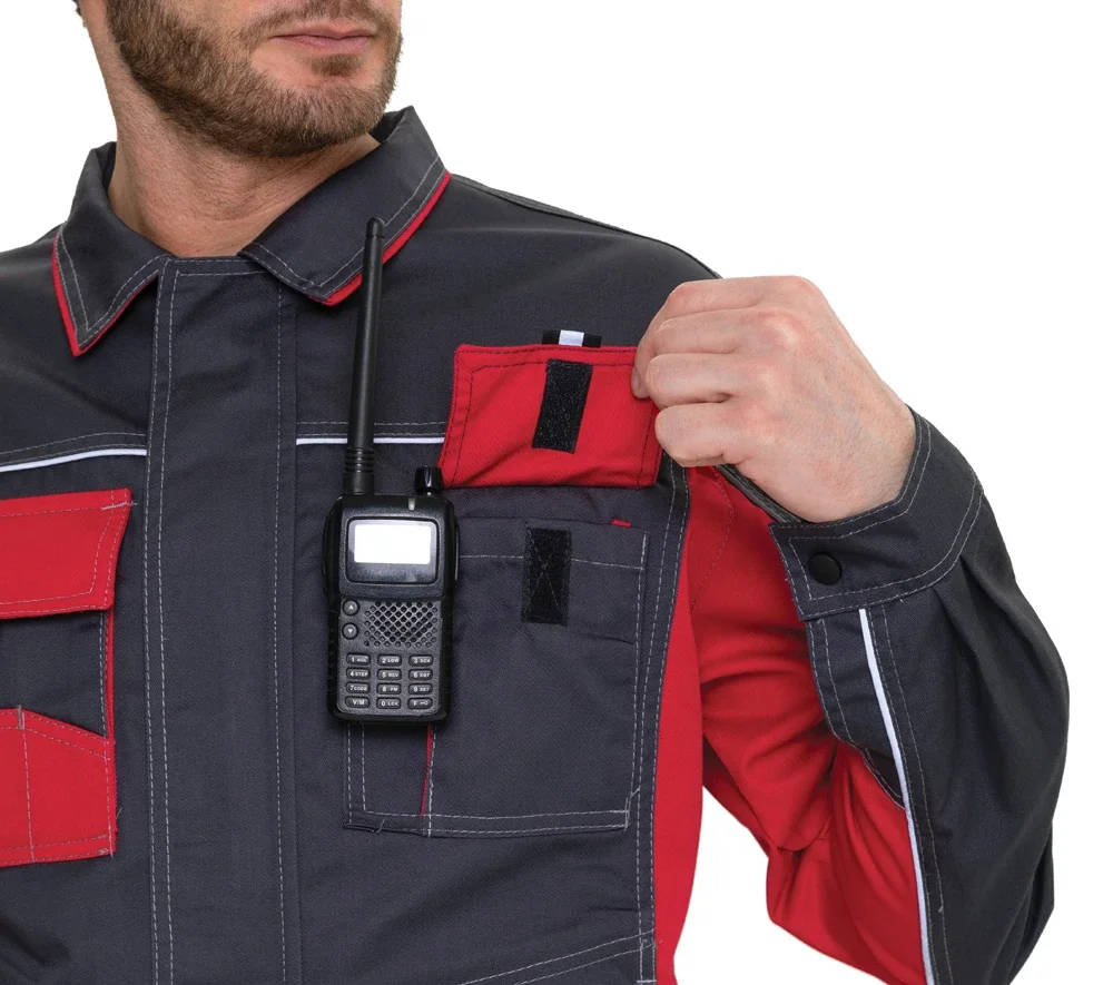 Костюм мужской "Бренд 2 2020" тёмно-серый/красный (куртка и полукомбинезон) - фото 14