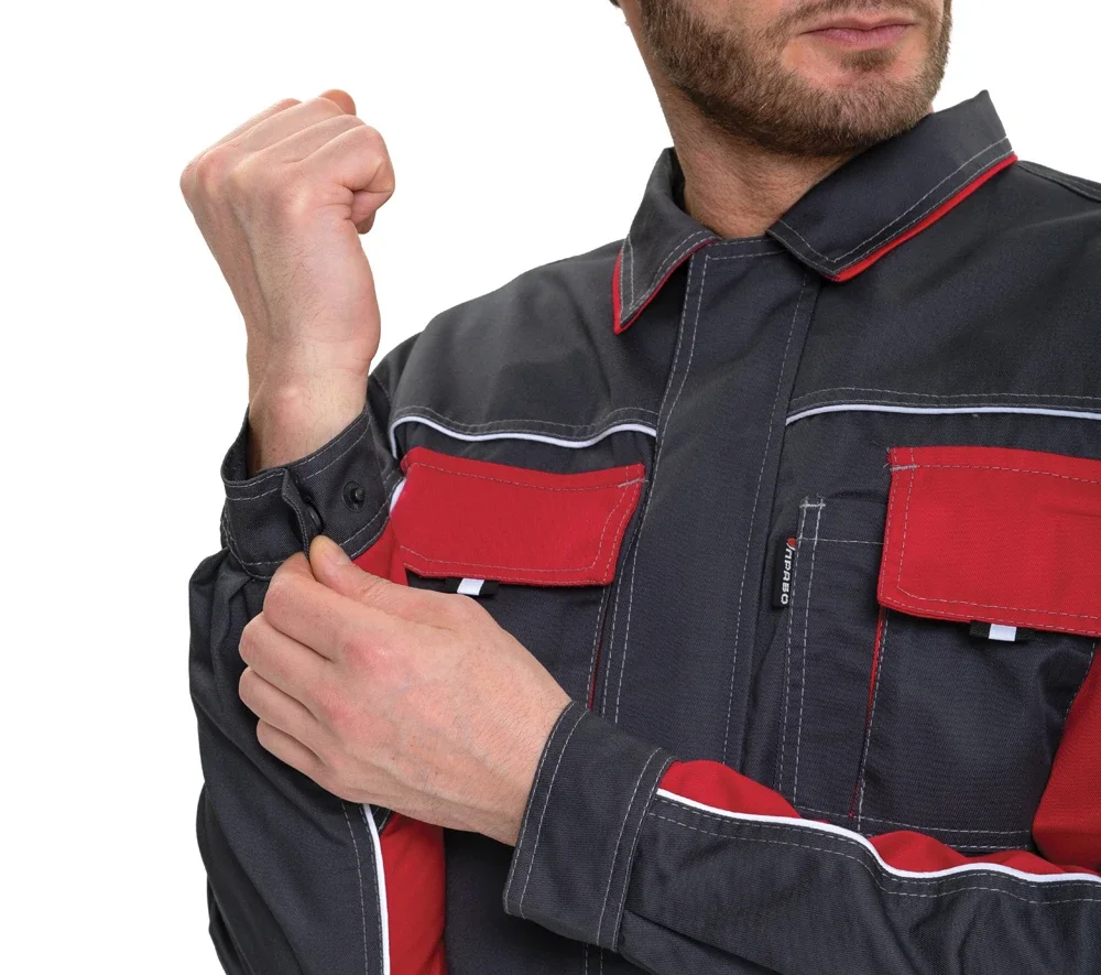 Костюм мужской "Бренд 2 2020" тёмно-серый/красный (куртка и полукомбинезон) - фото 16