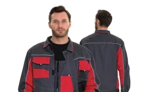 Костюм мужской "Бренд 2 2020" тёмно-серый/красный (куртка и полукомбинезон) - фото 20