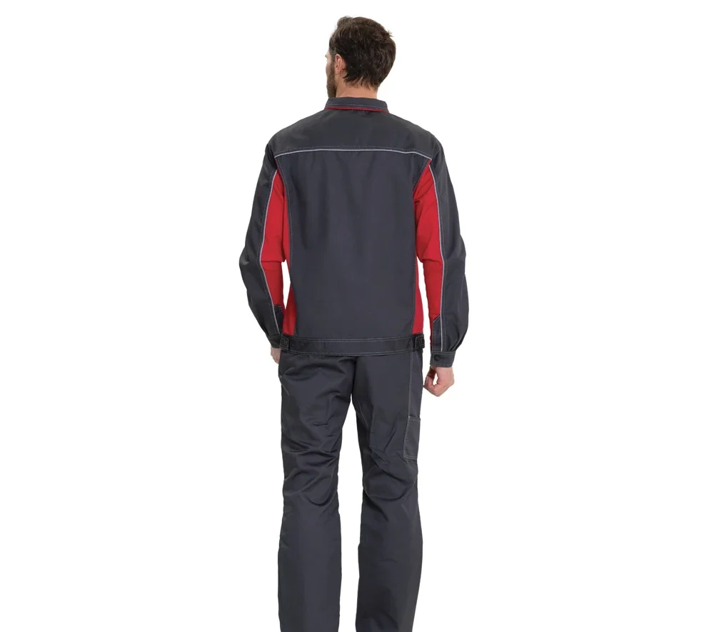 Костюм мужской "Бренд 2 2020" тёмно-серый/красный (куртка и полукомбинезон) - фото 6