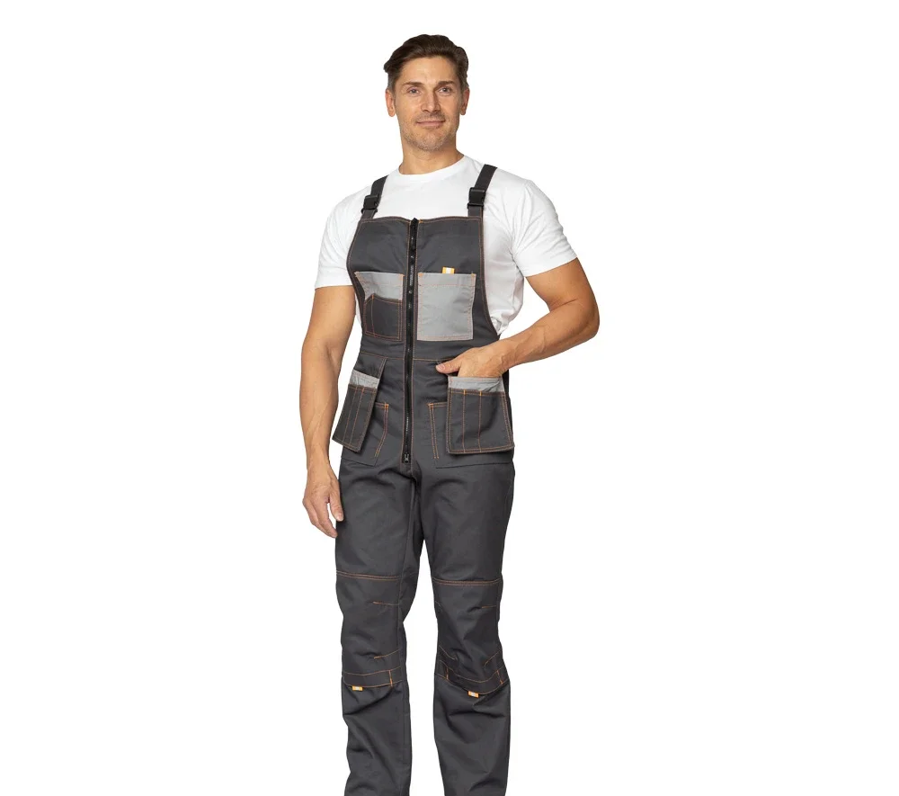 Костюм мужской "Бренд 2 2020" тёмно-серый/светло-серый (куртка и полукомбинезон) - фото 8