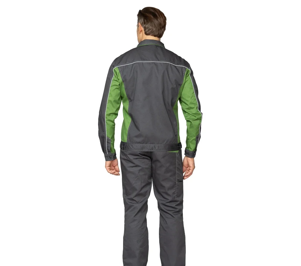 Костюм мужской "Бренд 2 2020" тёмно-серый/зелёный (куртка и полукомбинезон) - фото 5