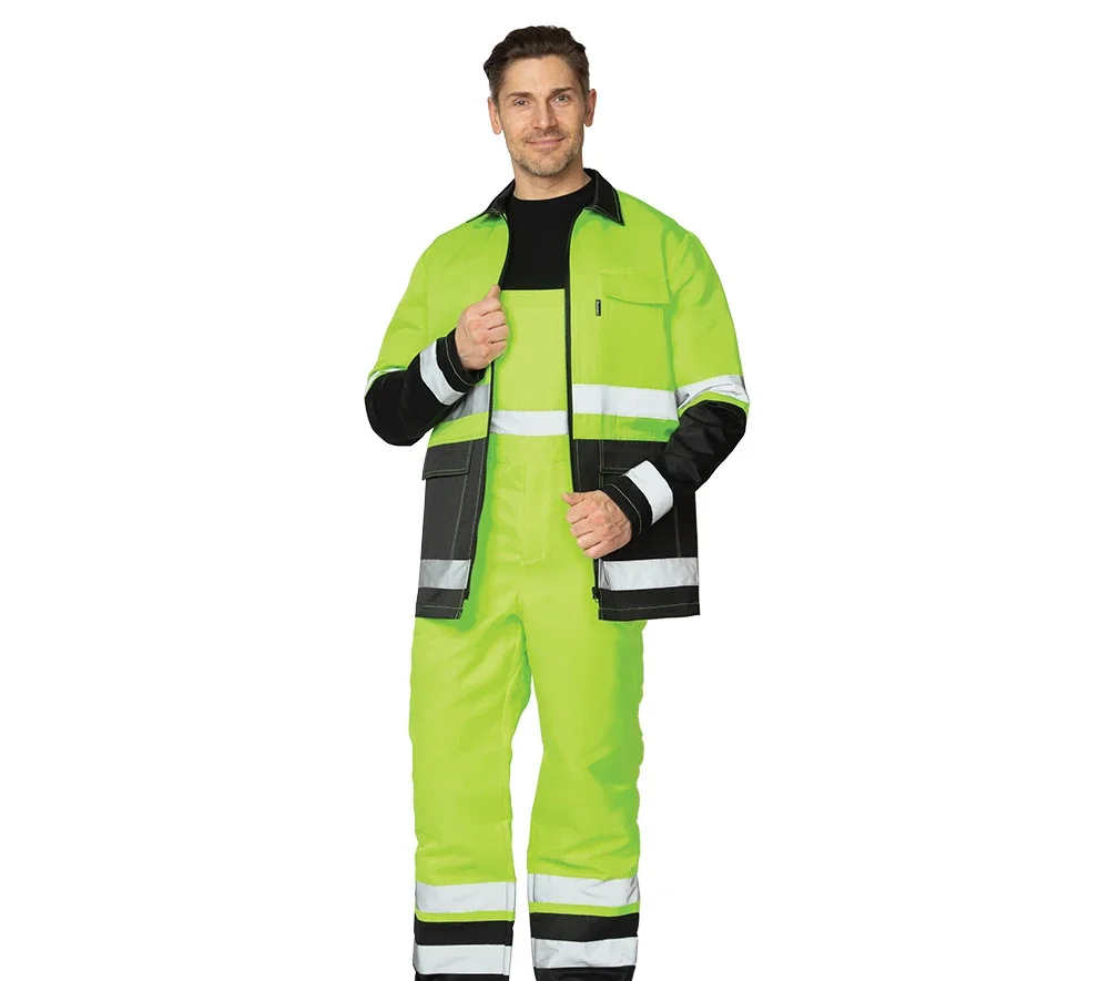 Костюм мужской летний "Спектр 2М" лимонный/чёрный 3 класса сигнальной защиты (куртка и полукомбинезон) - фото 2