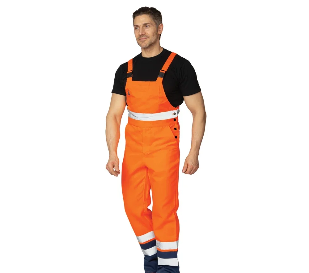 Костюм мужской летний "Спектр 2М" оранжевый/синий 3 класса сигнальной защиты (куртка и полукомбинезон) - фото 5