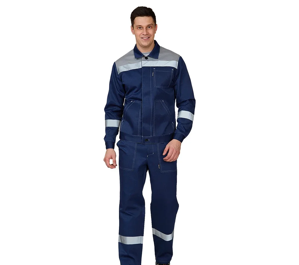 Костюм мужской "Пантеон СОП" синий/серый (куртка и брюки) - фото 2