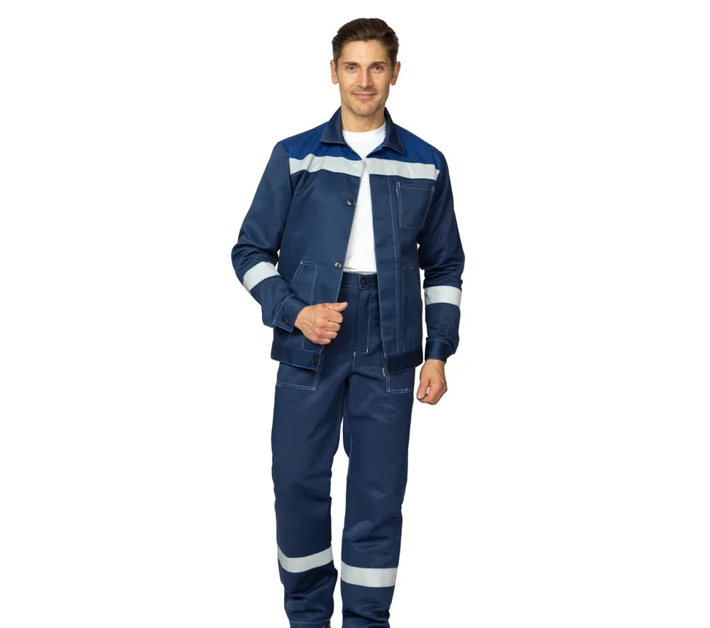 Костюм мужской "Пантеон СОП" синий/василёк (куртка и брюки) - фото 4