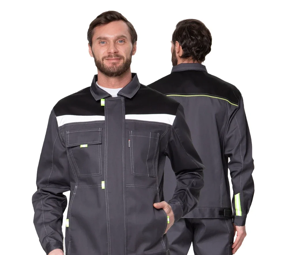 Костюм мужской "Профессионал 1" серый/чёрный (куртка и брюки) - фото 1